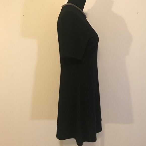 Topshop blk skater dress with beaded collar SZ 6 - Picture 6 of 11